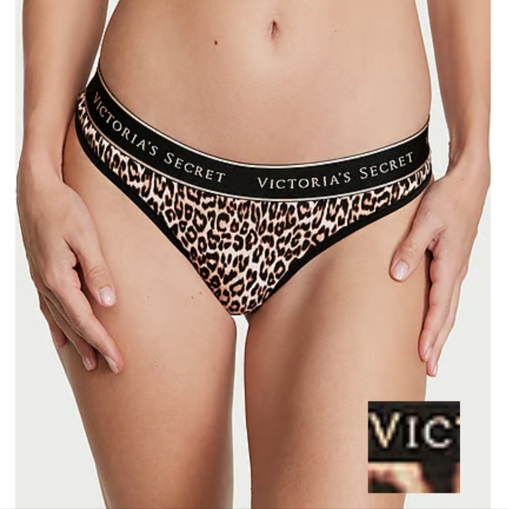 Victoria's Secret Logo Cotton Thong Panty